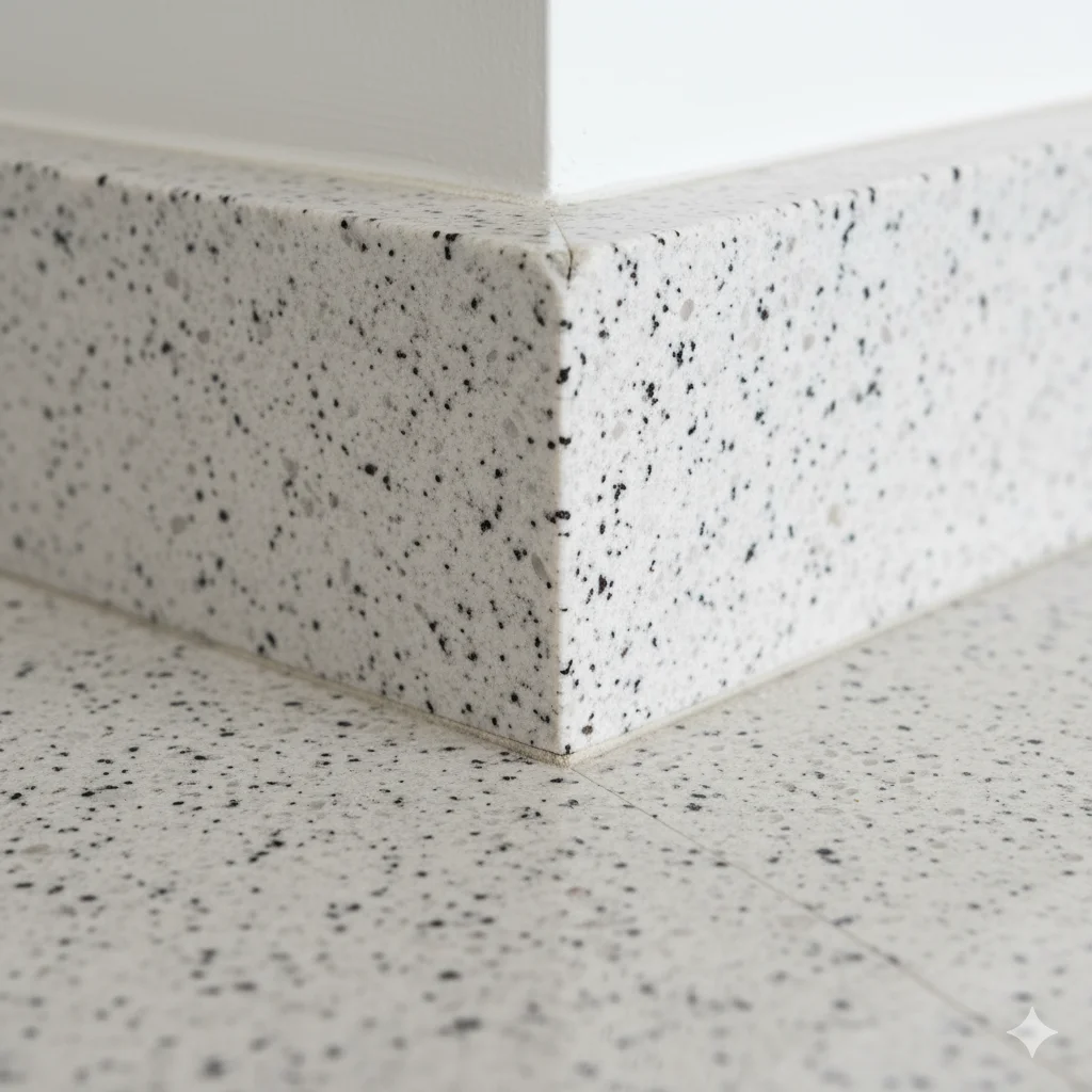 Detailed closeup of Moon White Granite texture
