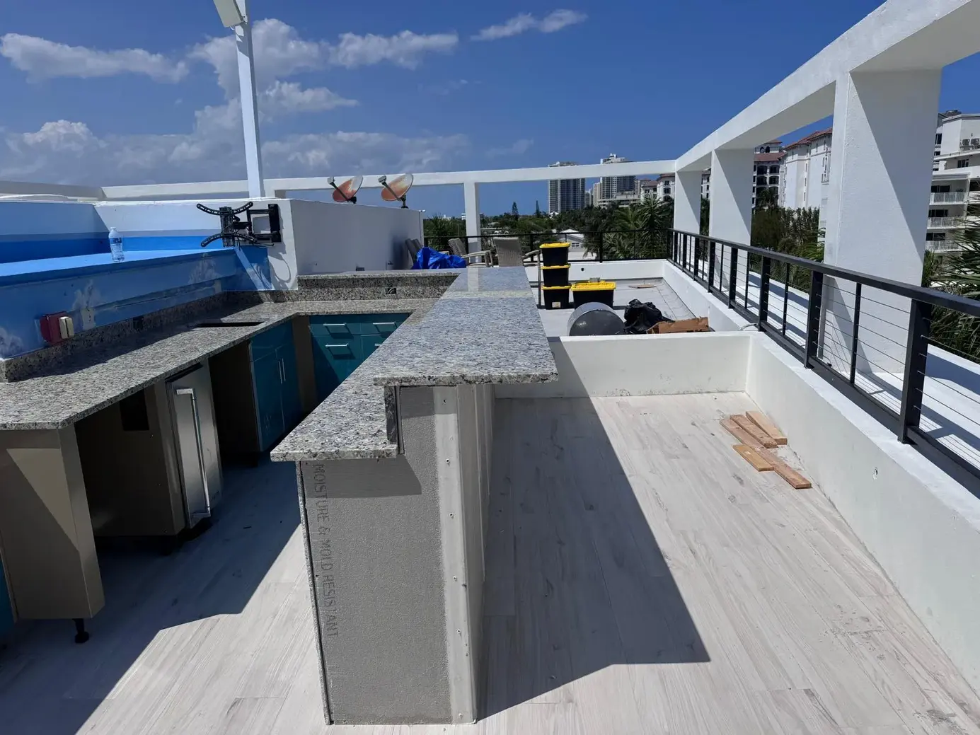 Granite rooftop outdoor kitchen in Lake Worth