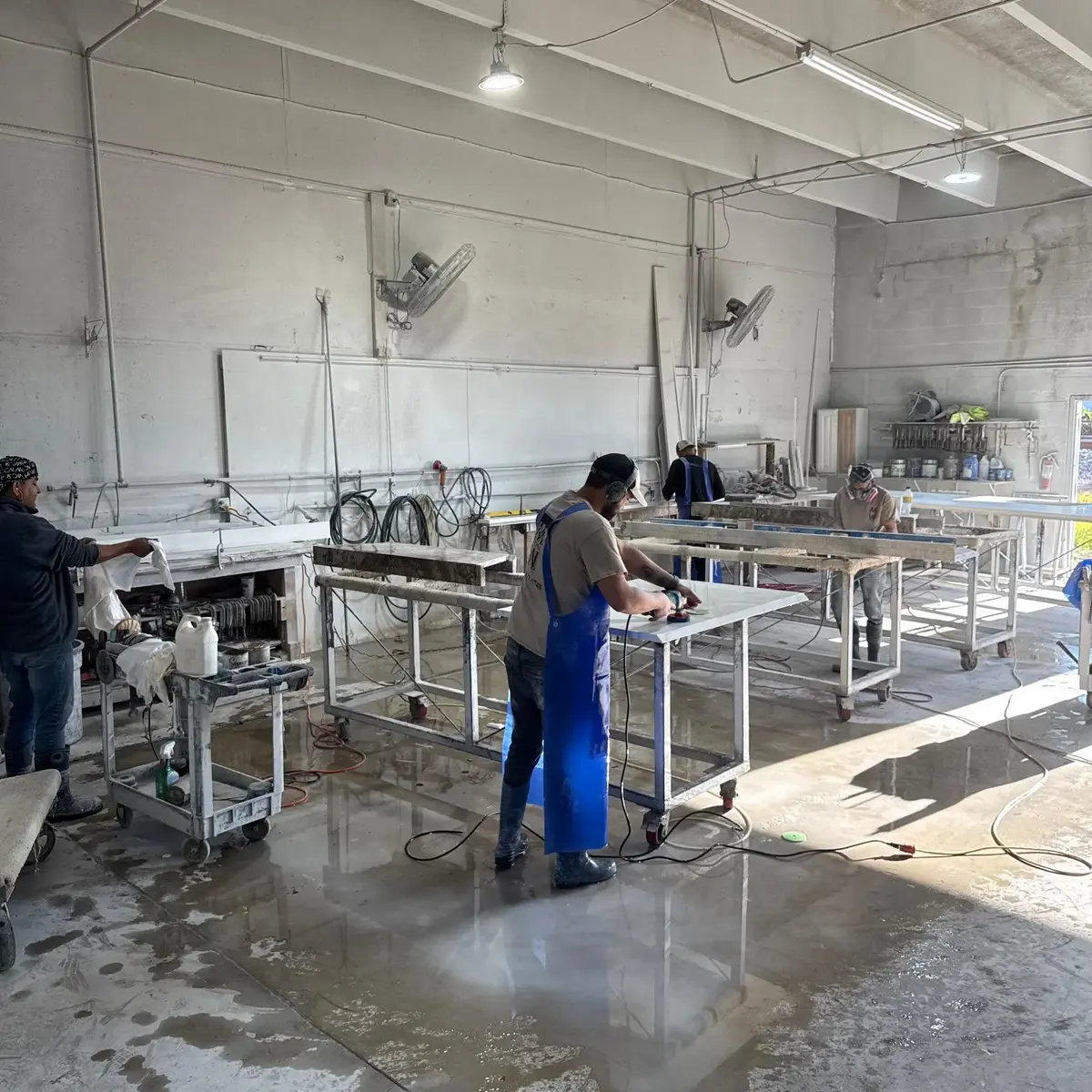 Marcos Stone Works marble and granite fabrication shop in Lake Worth