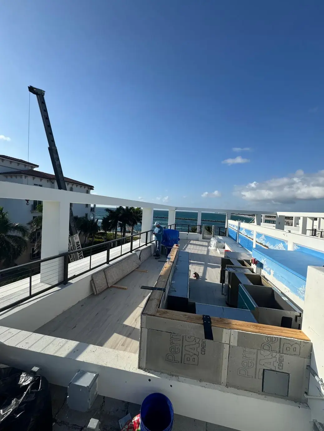 Rooftop outdoor kitchen granite countertops in Lake Worth